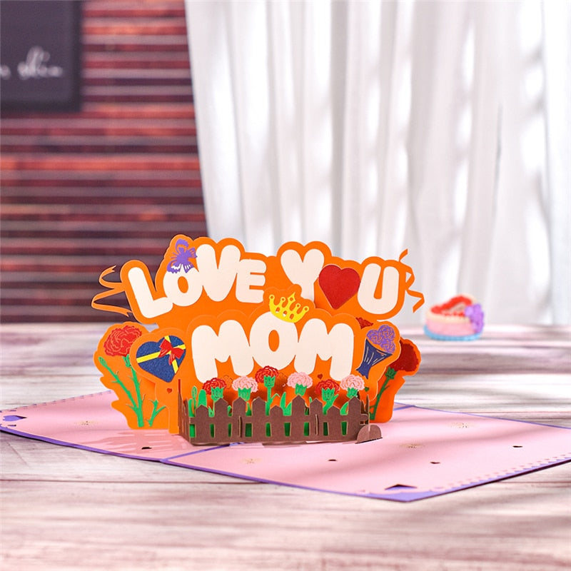 3D Pop Up Mothers Day Cards Gifts Floral Bouquet - myfunfarm