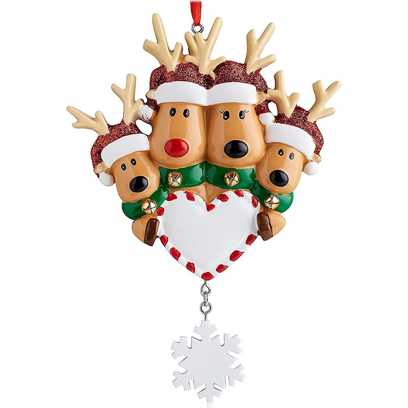 Personalized Family Christmas Tree Ornament Cute Deer - myfunfarm