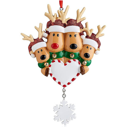 Personalized Family Christmas Tree Ornament Cute Deer - myfunfarm