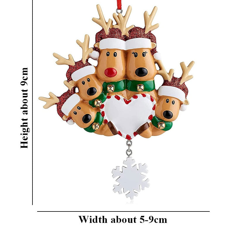 Personalized Family Christmas Tree Ornament Cute Deer - myfunfarm