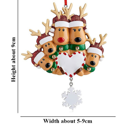 Personalized Family Christmas Tree Ornament Cute Deer - myfunfarm