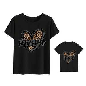 Mother kids Leopard Love family t-shirt