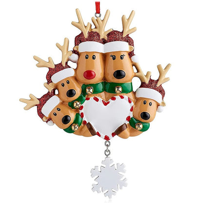 Personalized Family Christmas Tree Ornament Cute Deer - myfunfarm