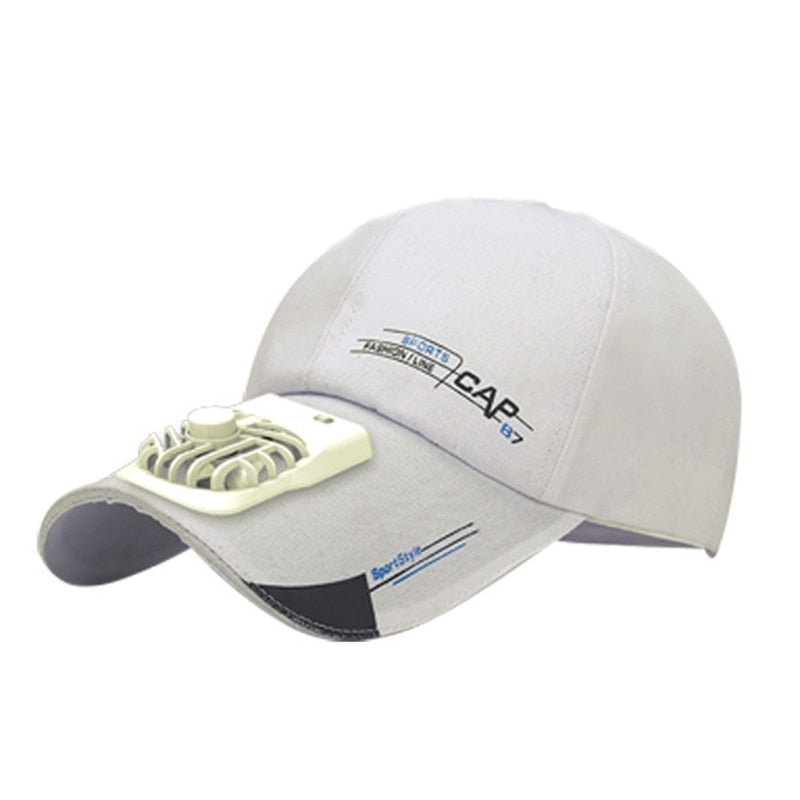 Unisex Summer USB Charging Cooling Fan Baseball Cap Outdoor