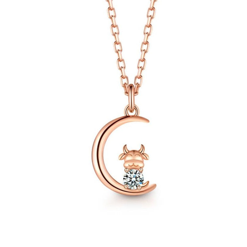 Cow Jewelry Pendant Necklace Accessories Lady Gift