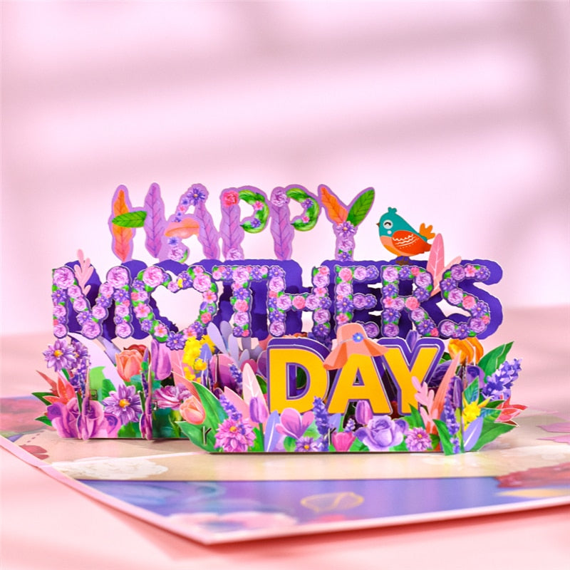 3D Pop Up Mothers Day Cards Gifts Floral Bouquet - myfunfarm