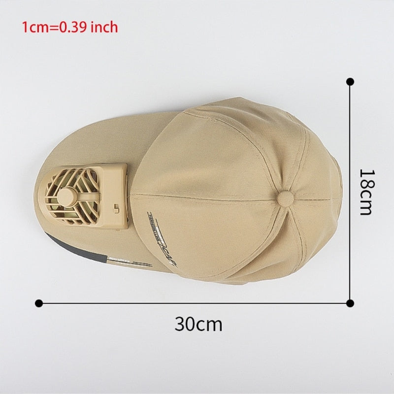 Unisex Summer USB Charging Cooling Fan Baseball Cap Outdoor - myfunfarm