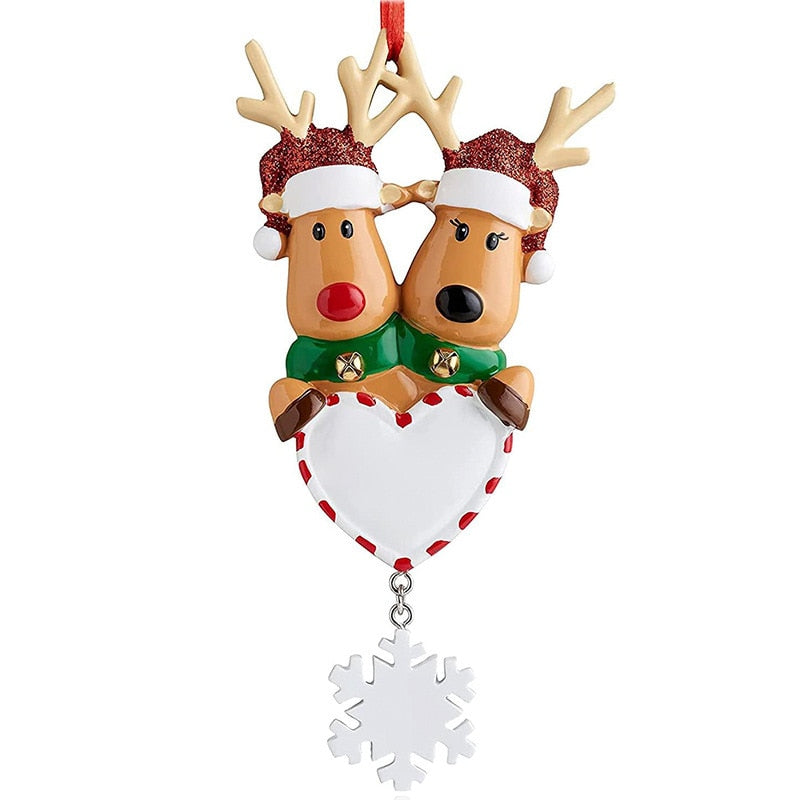 Personalized Family Christmas Tree Ornament Cute Deer - myfunfarm