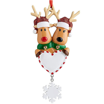 Personalized Family Christmas Tree Ornament Cute Deer - myfunfarm