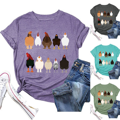 Cute Ten roosters humorous hen Unisex T-shirt - myfunfarm