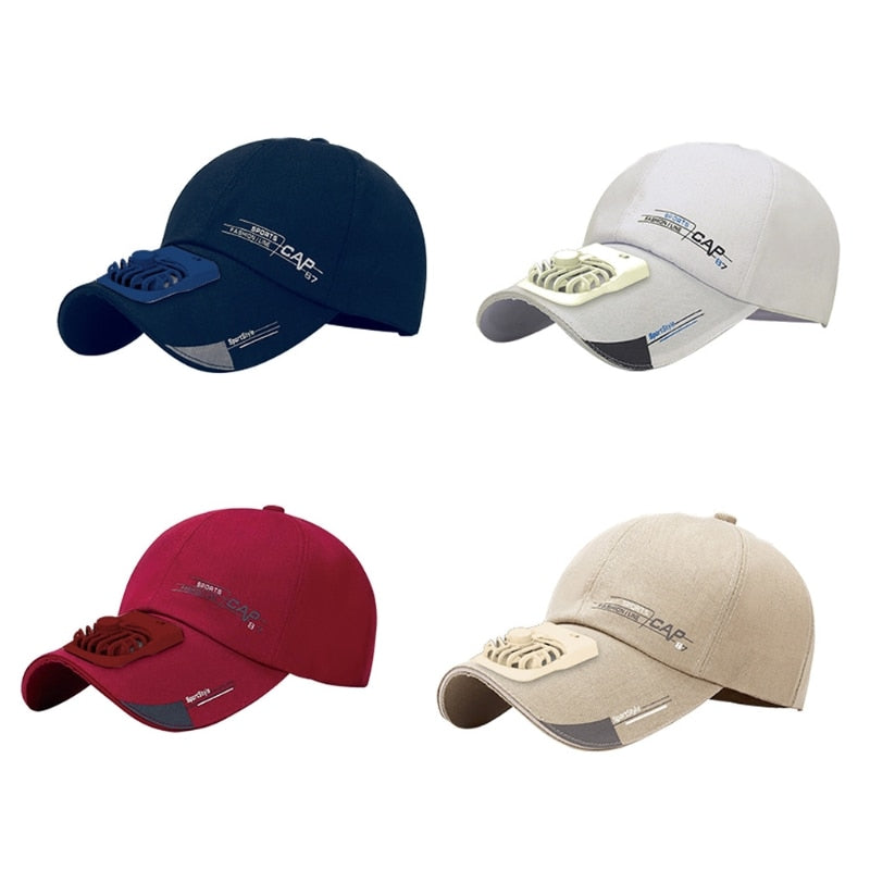 Unisex Summer USB Charging Cooling Fan Baseball Cap Outdoor - myfunfarm
