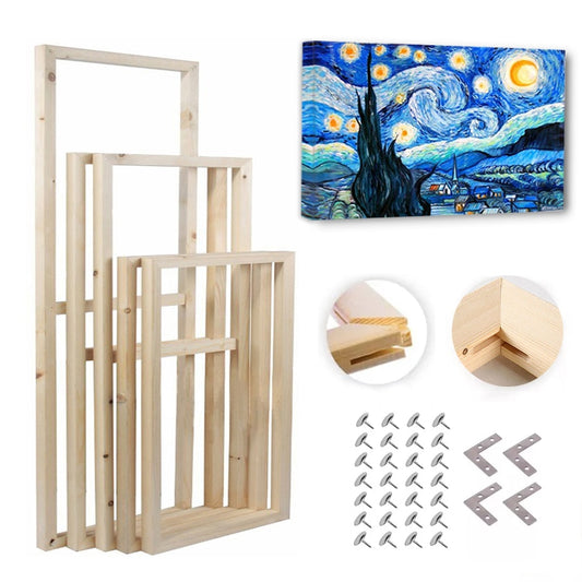 Solid Wood  Frame Kit DIY Stretcher Bars for Canvas Prints - myfunfarm