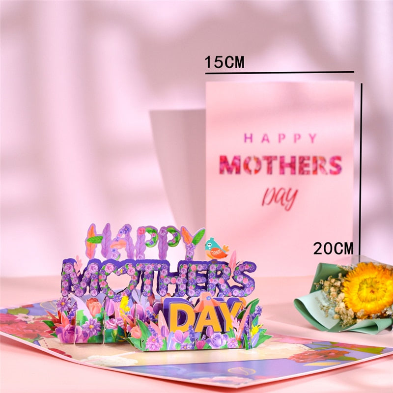 3D Pop Up Mothers Day Cards Gifts Floral Bouquet - myfunfarm