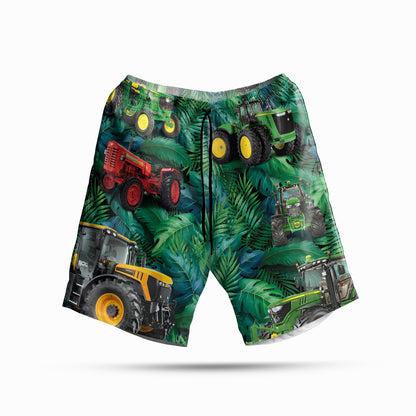 Tractor forest Pattern - Hawaiian Shirt, Shorts for adult and youth - myfunfarm