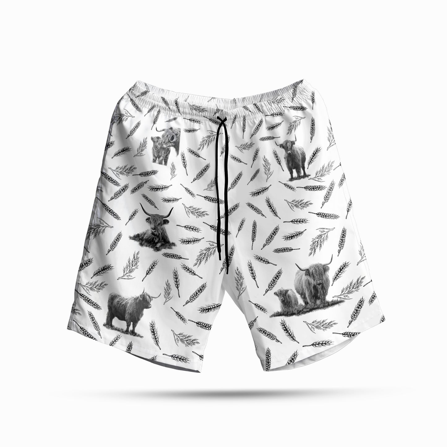 Highland Cattle pattern - Hawaiian Shirt and Shorts - myfunfarm