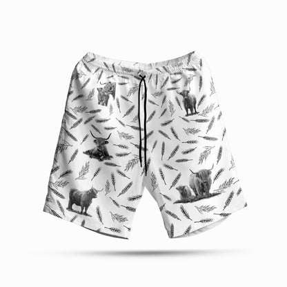 Highland Cattle pattern - Hawaiian Shirt and Shorts - myfunfarm