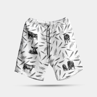 Cattle pattern black and white - Hawaiian Shirt and Shorts - myfunfarm