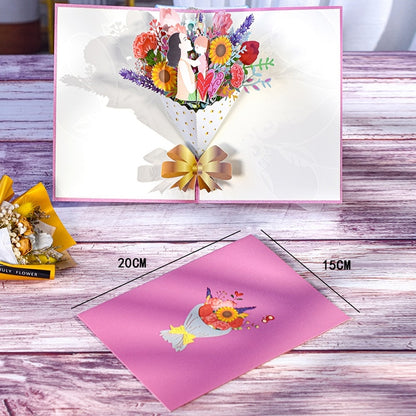 3D Pop Up Mothers Day Cards Gifts Floral Bouquet - myfunfarm