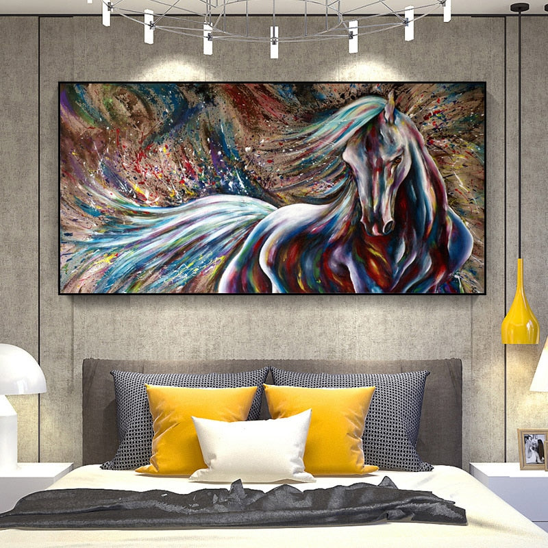 Art Two Running Horses Canvas Painting home decor - myfunfarm