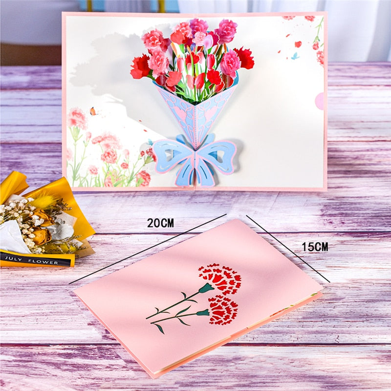3D Pop Up Mothers Day Cards Gifts Floral Bouquet - myfunfarm