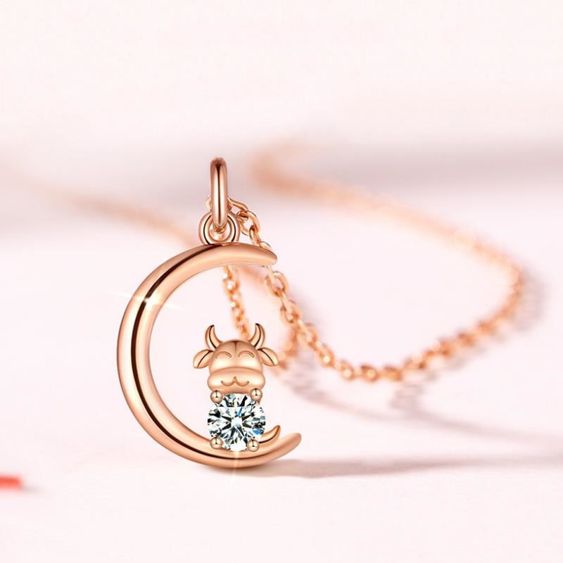 Cow Jewelry Pendant Necklace Accessories Lady Gift