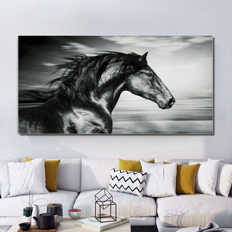 Art Two Running Horses Canvas Painting home decor - myfunfarm
