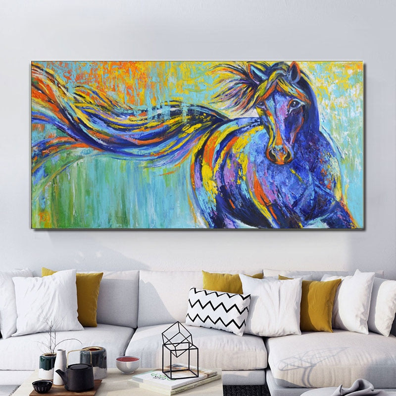 Art Two Running Horses Canvas Painting home decor - myfunfarm