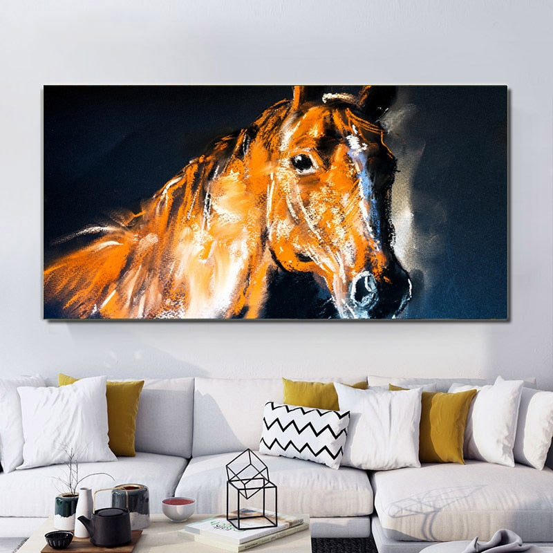 Art Two Running Horses Canvas Painting home decor - myfunfarm