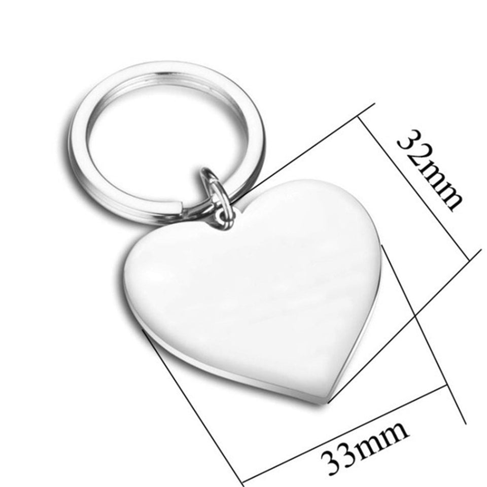 Heart Shaped Engraved Letters keychain gift for Mom