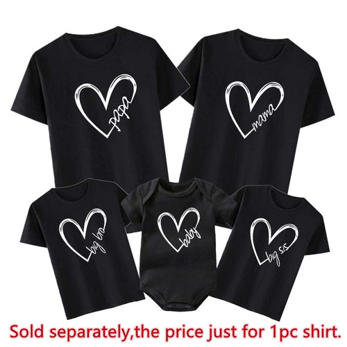 Heart Print Daddy Mommy Daughter Son Family Matching Clothes