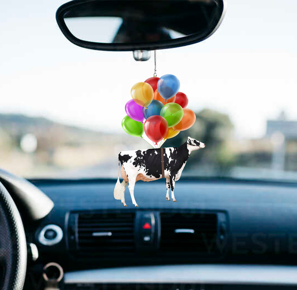 Cattle breeds Fly With Bubbles Car Hanging Ornament-2D Effect