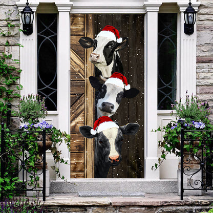 Cute Cow Door Cover - Merry Christmas Cow Lovers - myfunfarm