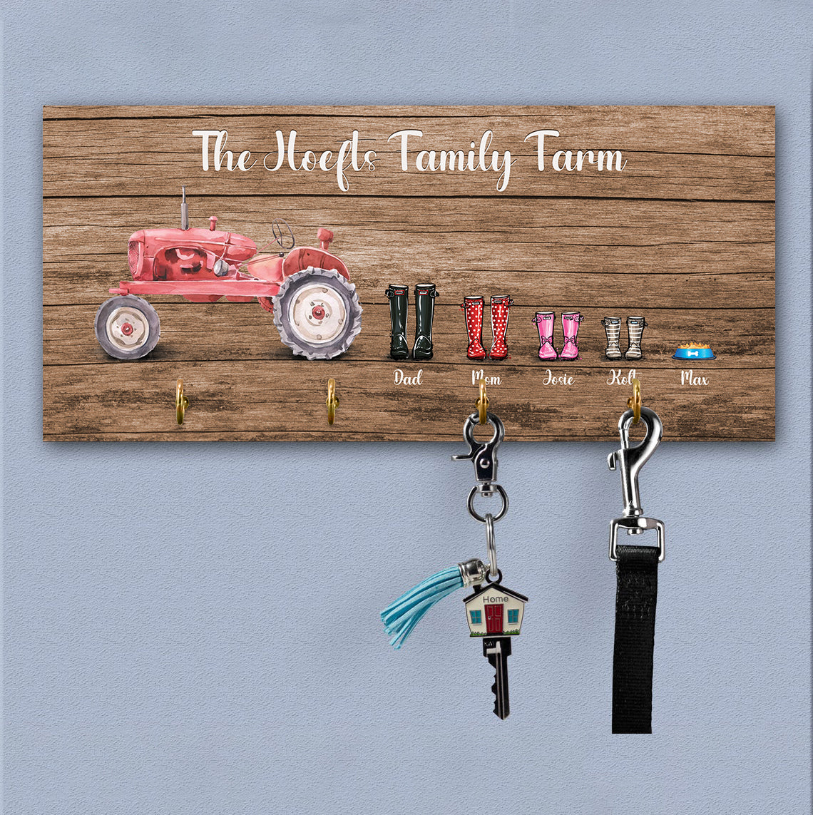 Personalized Key Hangers Family - Gift for Farm family