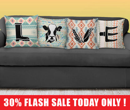 LOVE cow - Set 4 pcs Pillow case