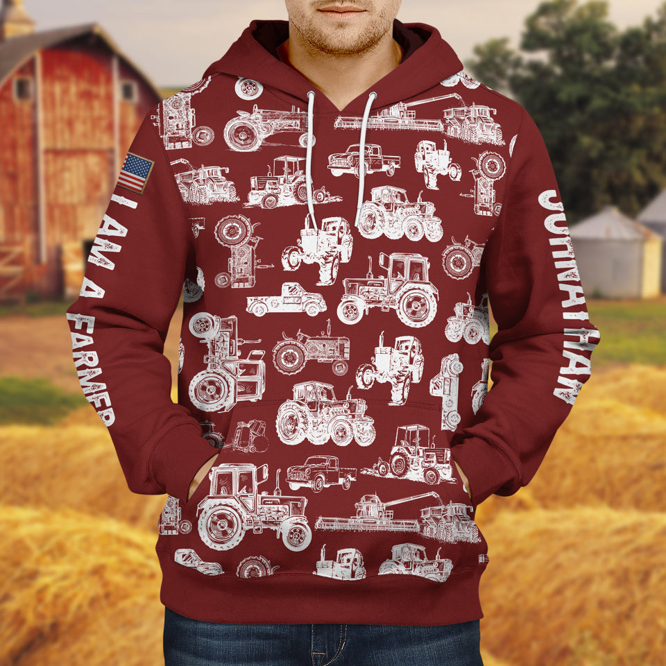 Tractor pattern - Unisex Hoodie for Adult and Kid