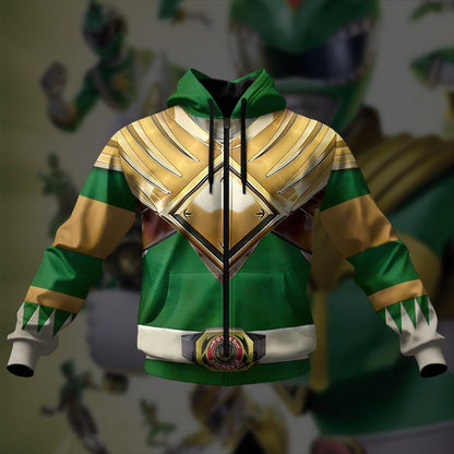 Mighty Morphin Green Power Rangers - Cosplay Tshirt Hoodies Sweatshirt - Apparel