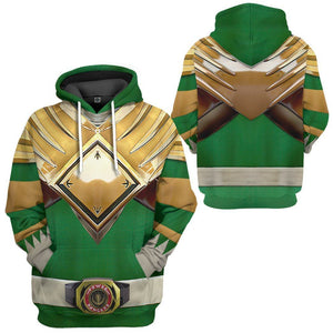 Mighty Morphin Green Power Rangers - Cosplay Tshirt Hoodies Sweatshirt - Apparel