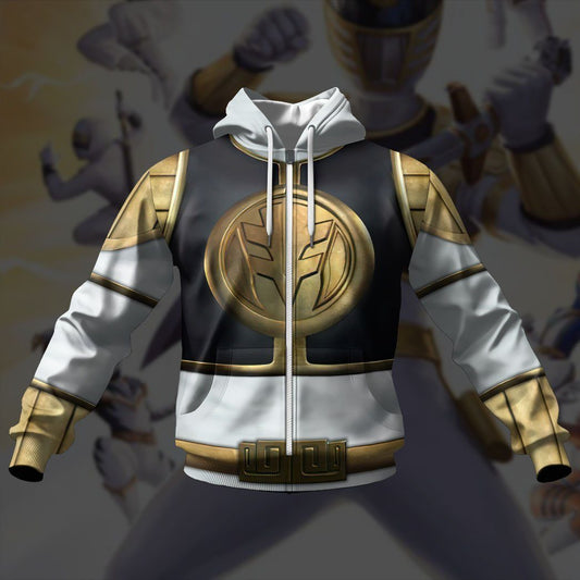 Mighty Morphin White Power Rangers - Cosplay Tshirt Hoodies Sweatshirt - Apparel
