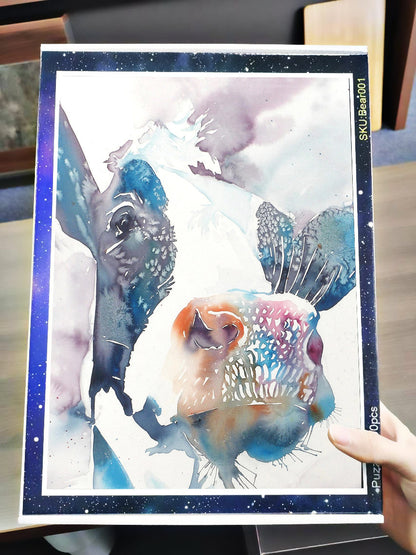Cow watercolor print Puzzle 500pcs and 1000pcs - myfunfarm - clothing acceessories shoes for cow lovers, pig, horse, cat, sheep, dog, chicken, goat farmer