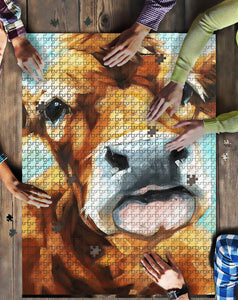 cow cute print Puzzle 500pcs and 1000pcs - myfunfarm - clothing acceessories shoes for cow lovers, pig, horse, cat, sheep, dog, chicken, goat farmer