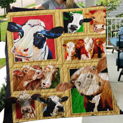 Cow patinting print -Quilt - myfunfarm - clothing acceessories shoes for cow lovers, pig, horse, cat, sheep, dog, chicken, goat farmer