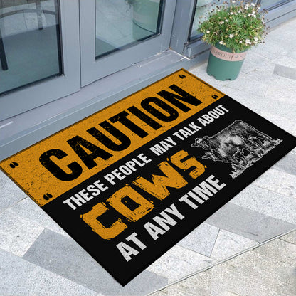 Caution these people may talk about cows at  any  time - Doormat - myfunfarm