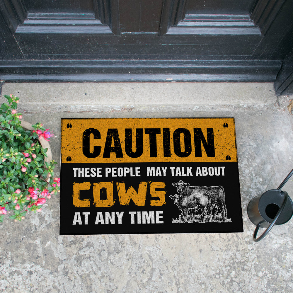 Caution these people may talk about cows at  any  time - Doormat - myfunfarm