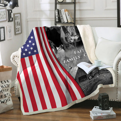 Faith Family Cattle - Lightweight Fleece Blanket, Quilts
