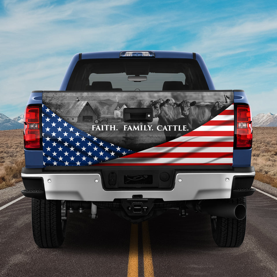 Faith Family Cattle-Tailgate Wrap Decoration for your car
