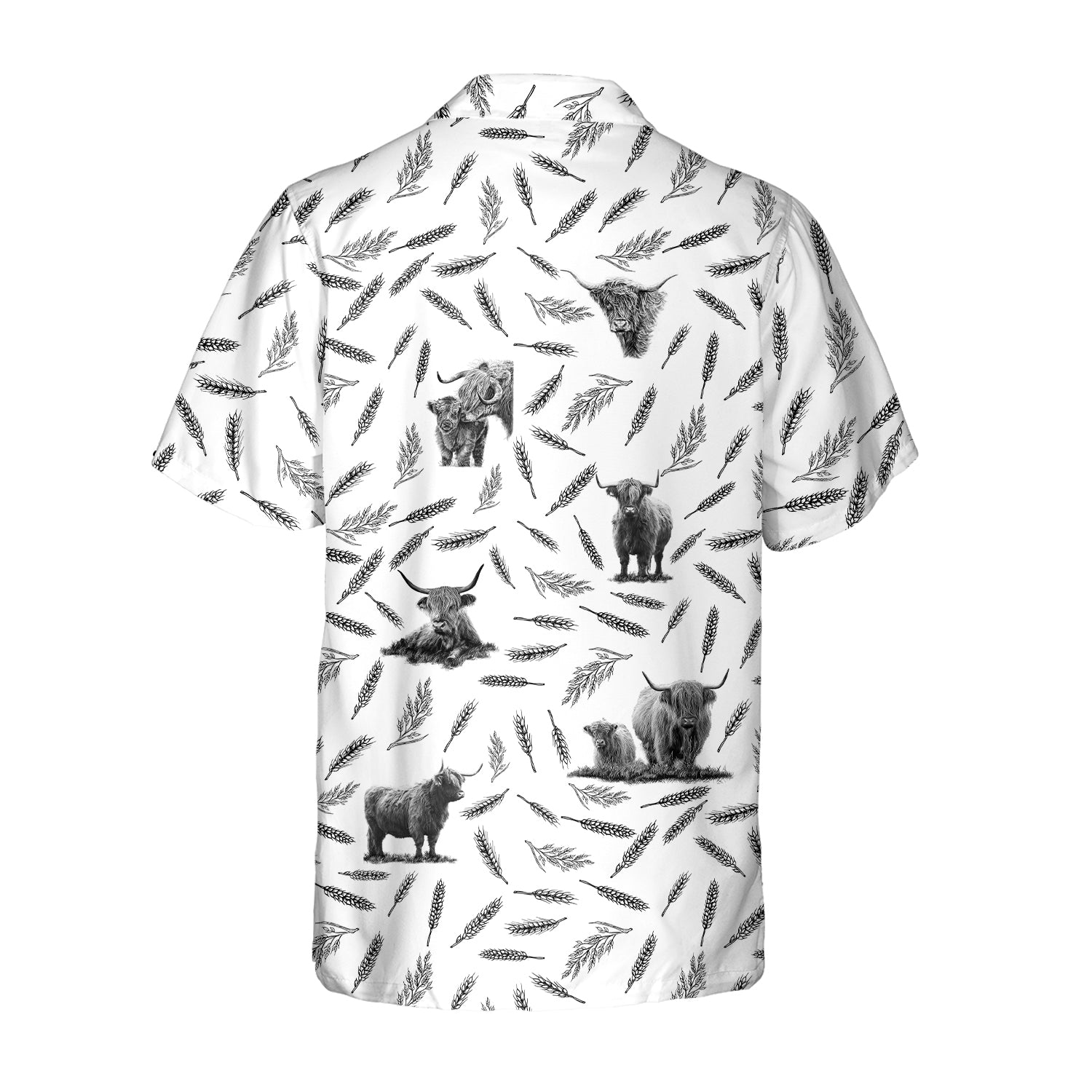 Highland Cattle pattern - Hawaiian Shirt and Shorts - myfunfarm