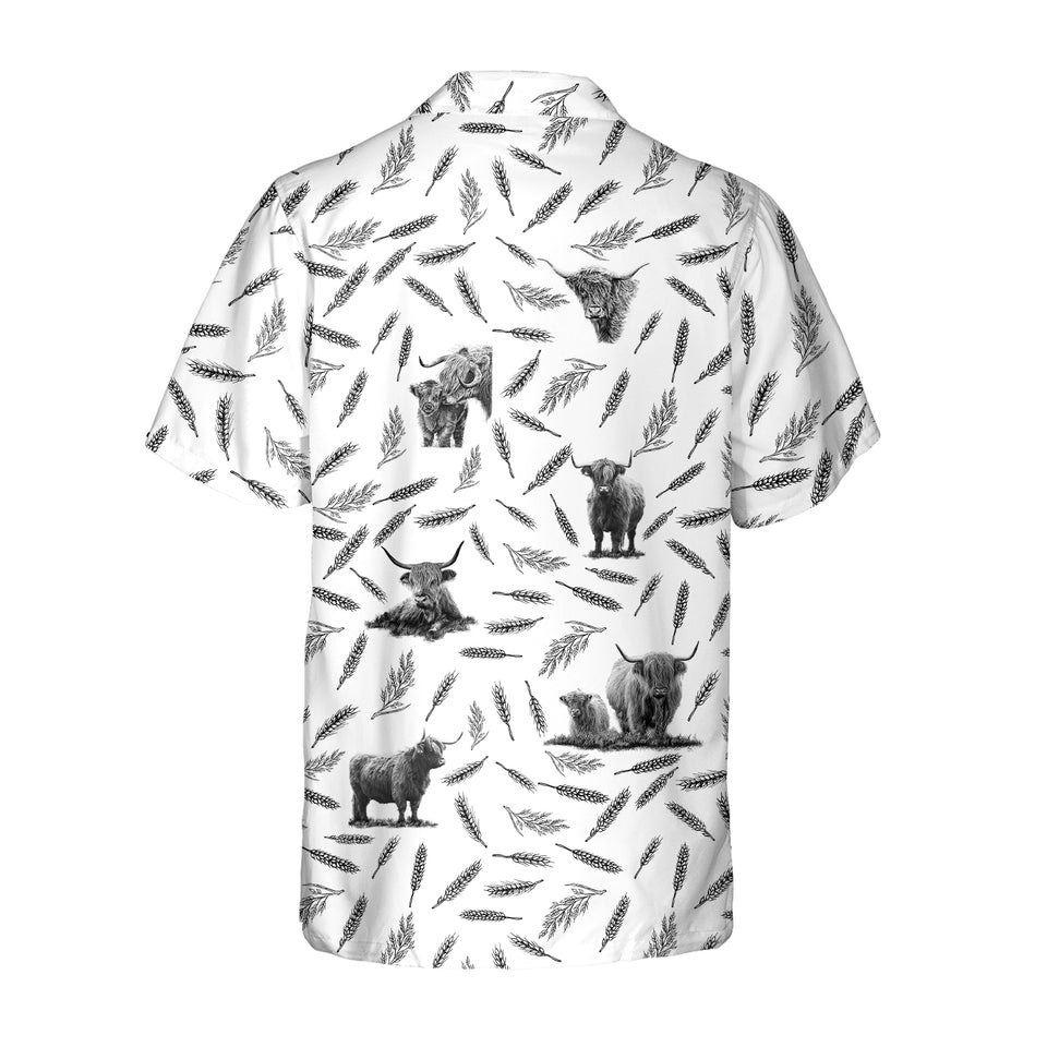 Highland Cattle pattern - Hawaiian Shirt and Shorts