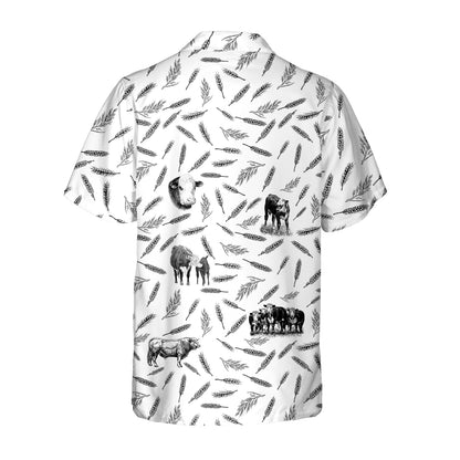 Hereford Cattle pattern - Hawaiian Shirt and Shorts - myfunfarm