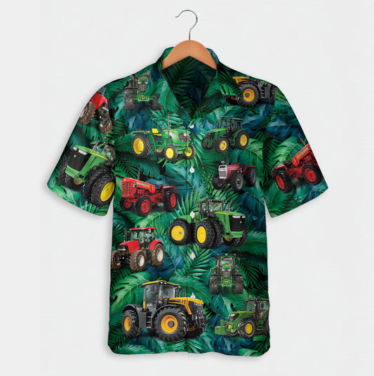 Tractor forest Pattern - Hawaiian Shirt, Shorts for adult and youth - myfunfarm