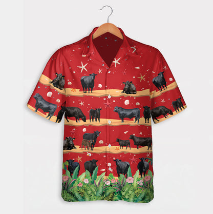 Cattle pattern beach holiday blue, red, green  - Hawaiian Shirt, Shorts for adult and youth - myfunfarm